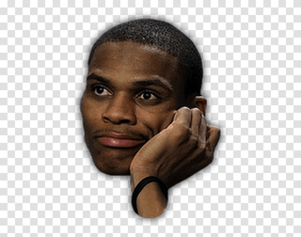 Russell Westbrook Smiley Face, Person, Human, Head, Portrait Transparent Png