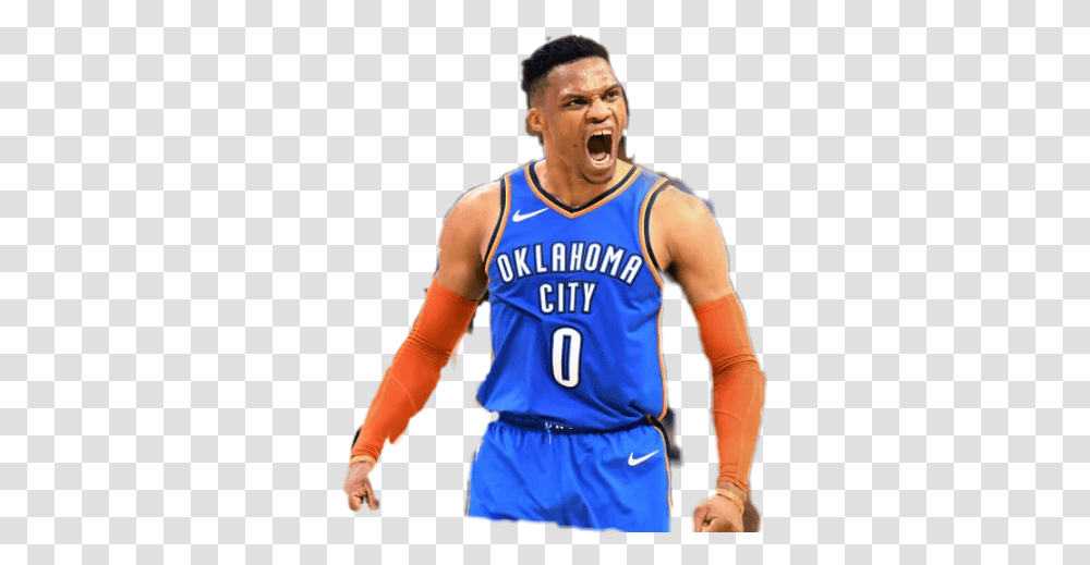 Russell Westbrook Sticker For Basketball, Person, T-Shirt, Clothing, People Transparent Png