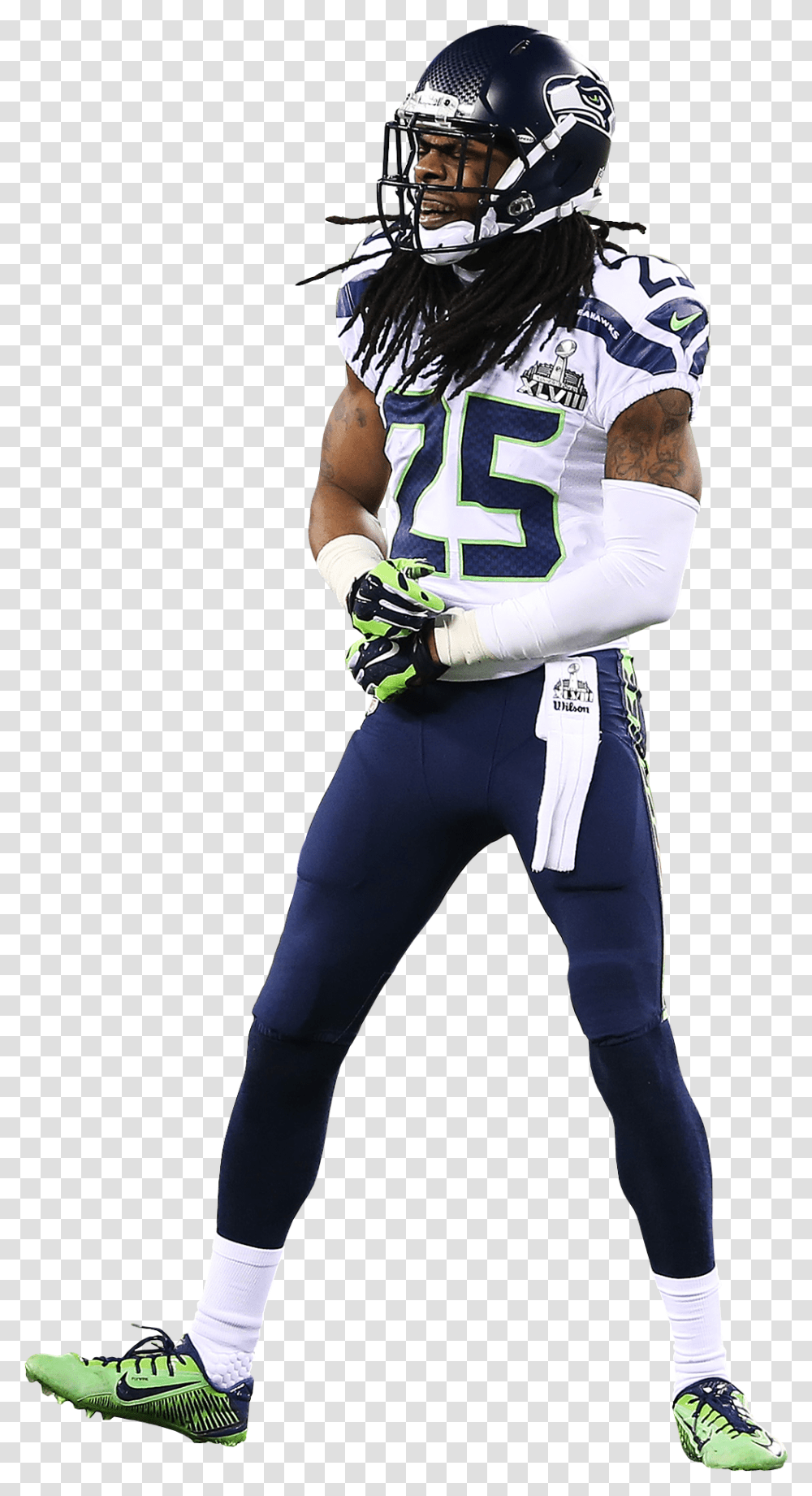 Russell Wilson Richard Sherman White Background, Helmet, Person, People Transparent Png