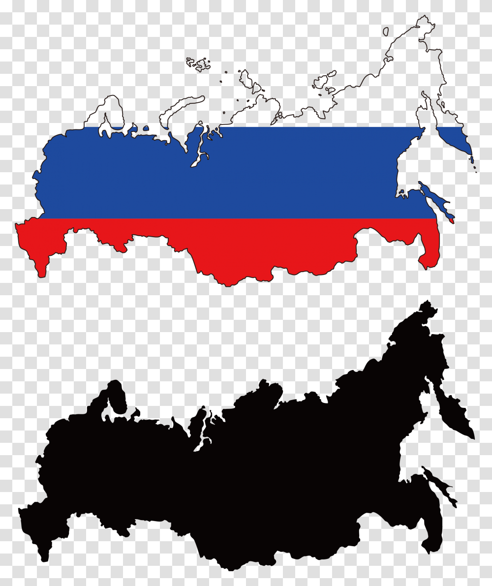 Russia Flag Clipart Map Of Russia, Plot, Diagram, Atlas, Stencil Transparent Png