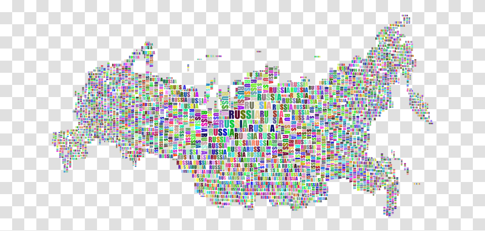 Russia Map Typography Prismatic Map Russia, Pattern Transparent Png