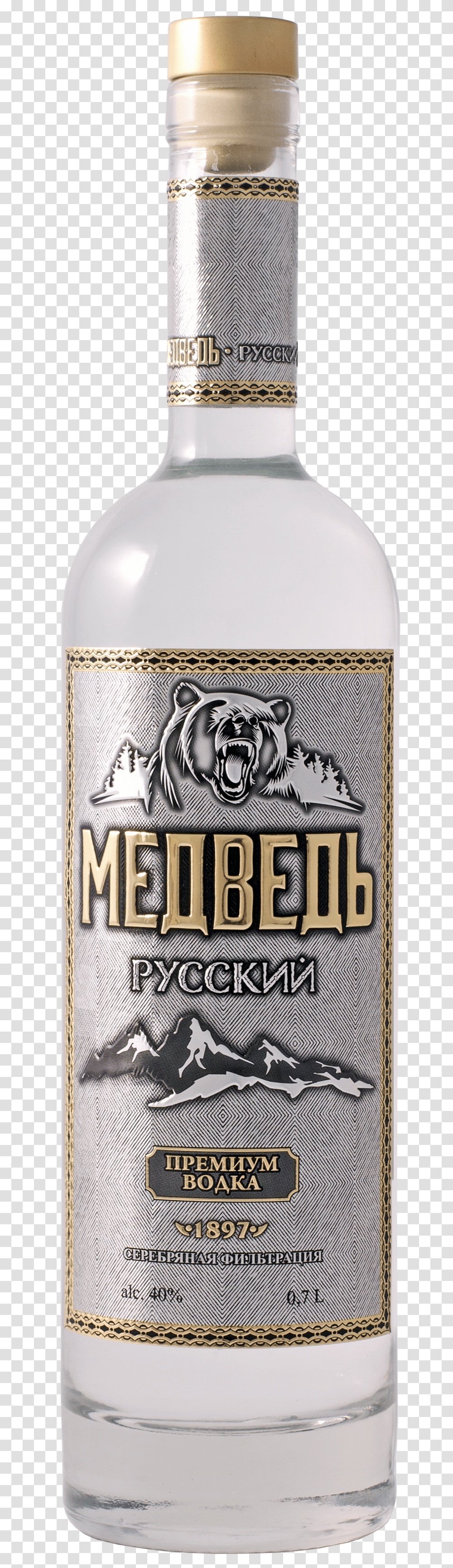 Russian Bear Vodka Russkij Medved, Alcohol, Beverage, Drink, Liquor Transparent Png