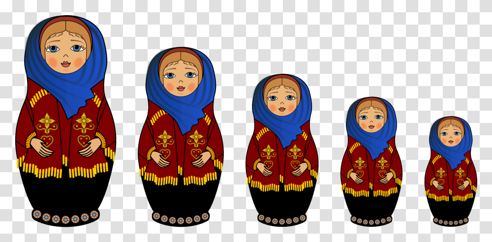 Russian Doll Cartoons Russian Nesting Dolls, Apparel, Sweatshirt, Sweater Transparent Png