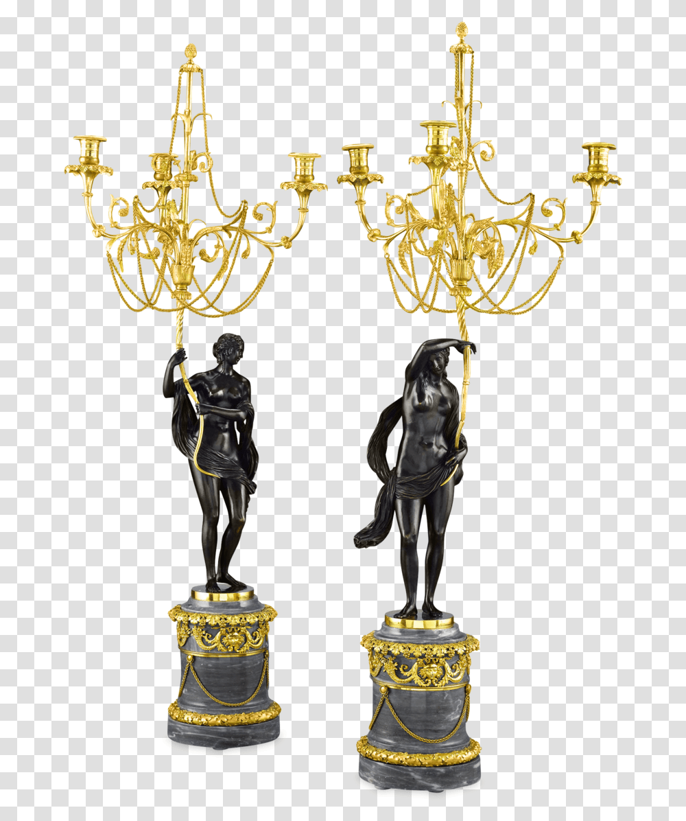 Russian Figural Bronze Candelabra Chandelier, Lamp, Trophy Transparent Png