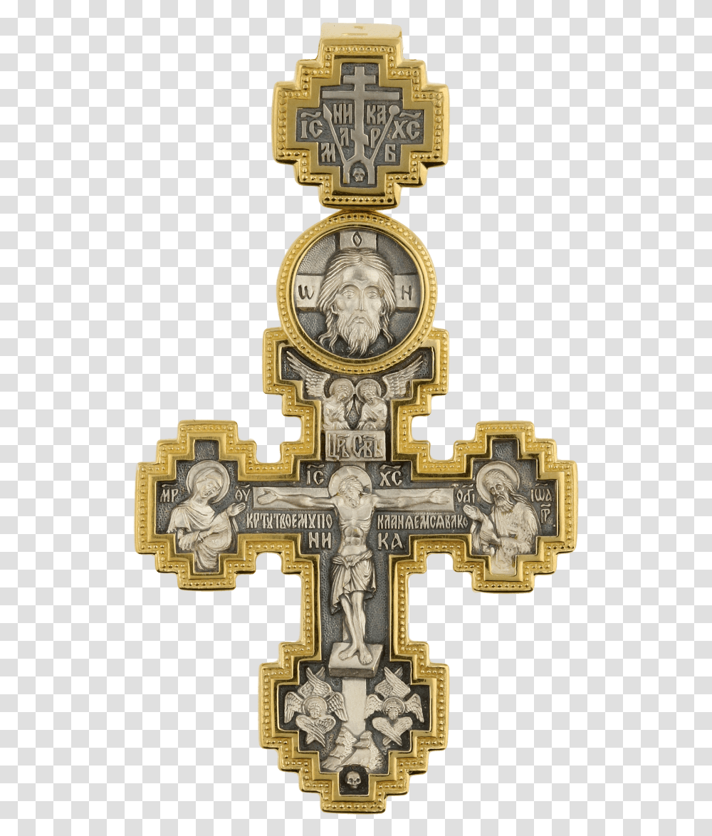 Russian Orthodox Silver Enamaled Cross Pendant Crucifix Dagmarkors Guld Transparent Png