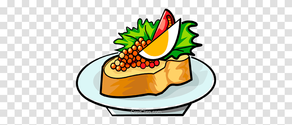 Russian Sandwich With Red Caviar Royalty Free Vector Clip Art, Food, Meal, Lunch, Dish Transparent Png