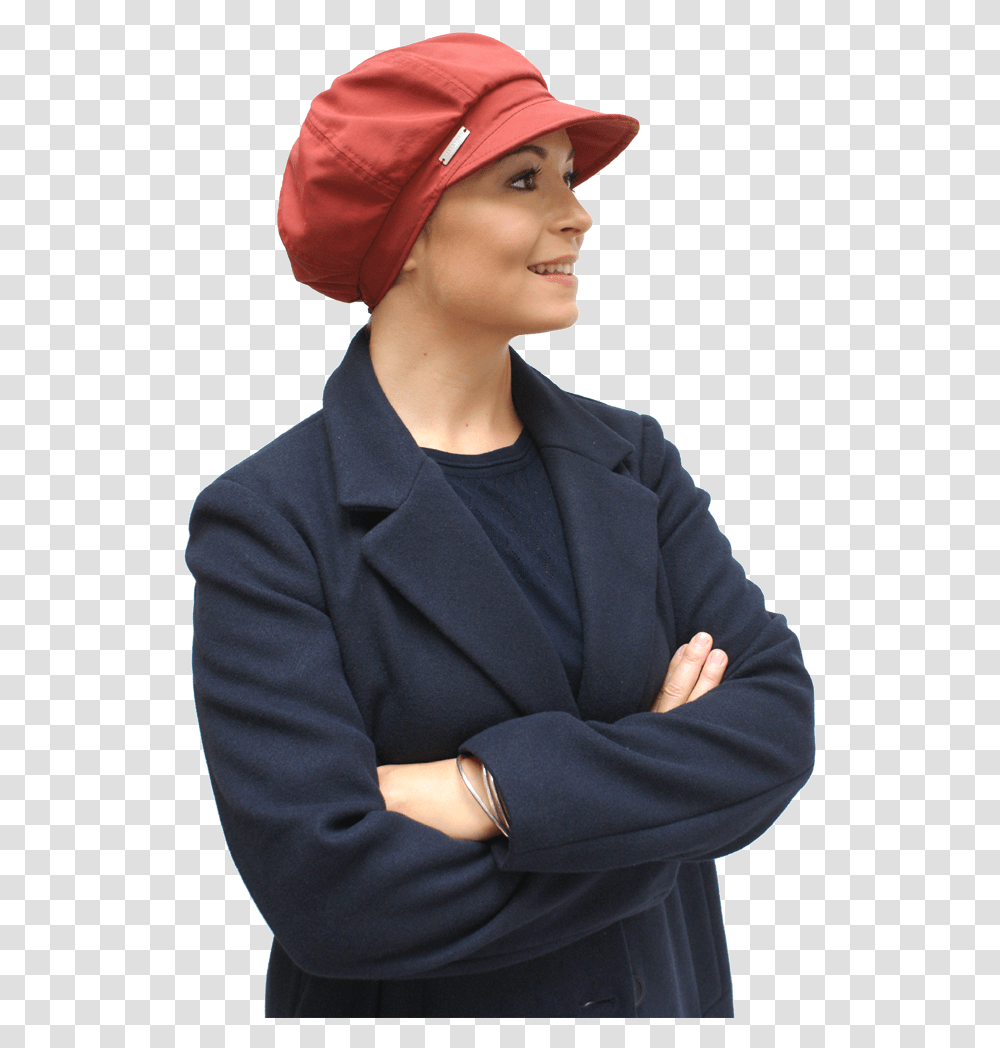 Rust Shower Proof Chemo Cap Girl, Apparel, Person, Human Transparent Png