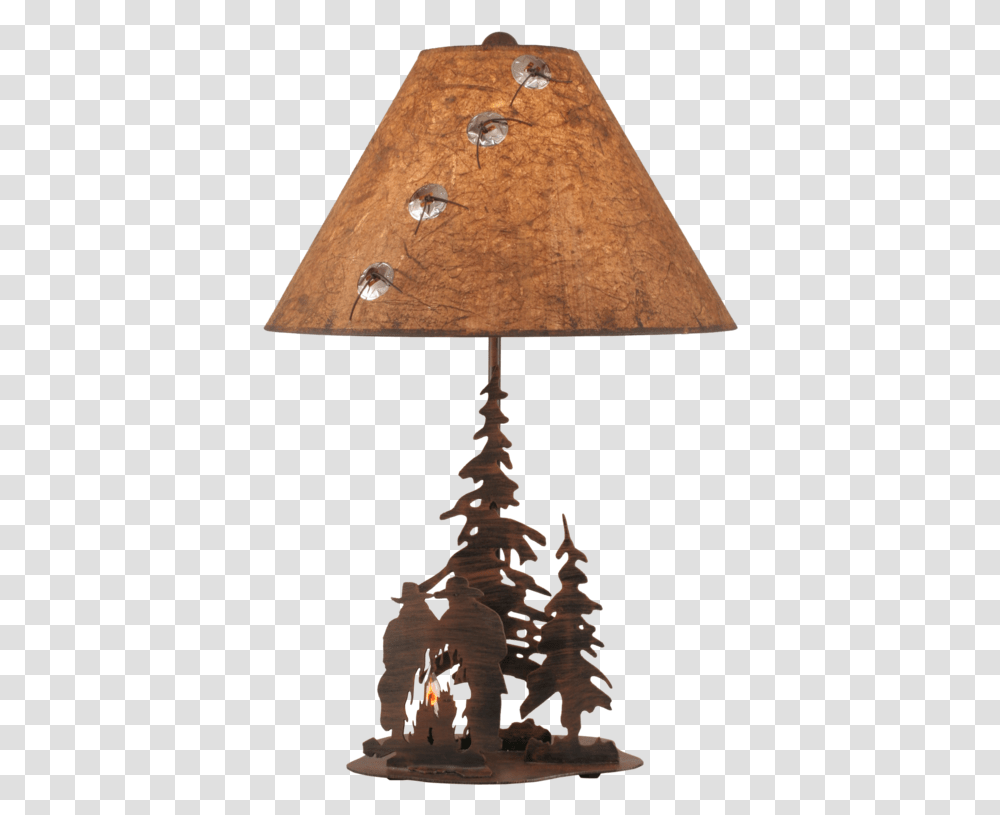 Rust Streak Cowboys Around Campfire Nightlight, Lamp, Table Lamp, Lampshade Transparent Png