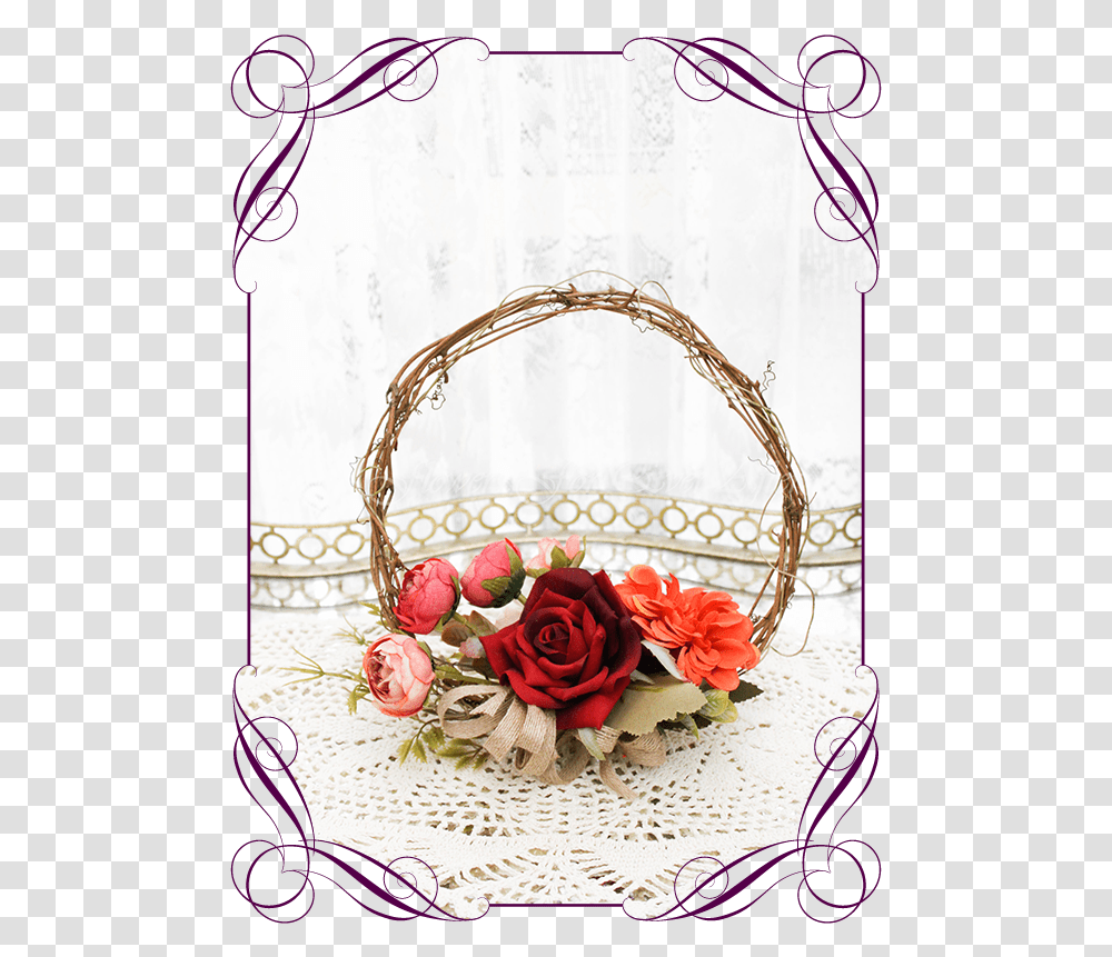 Rustic Autumn Fall Flower Girl Wedding Flower Girl Wreath, Basket, Plant, Blossom, Purple Transparent Png