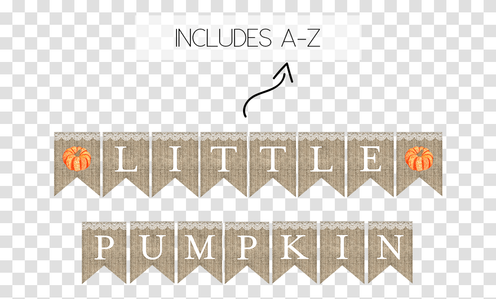 Rustic Burlap Little Pumpkin Banner Paper, Alphabet, Rug, Number Transparent Png