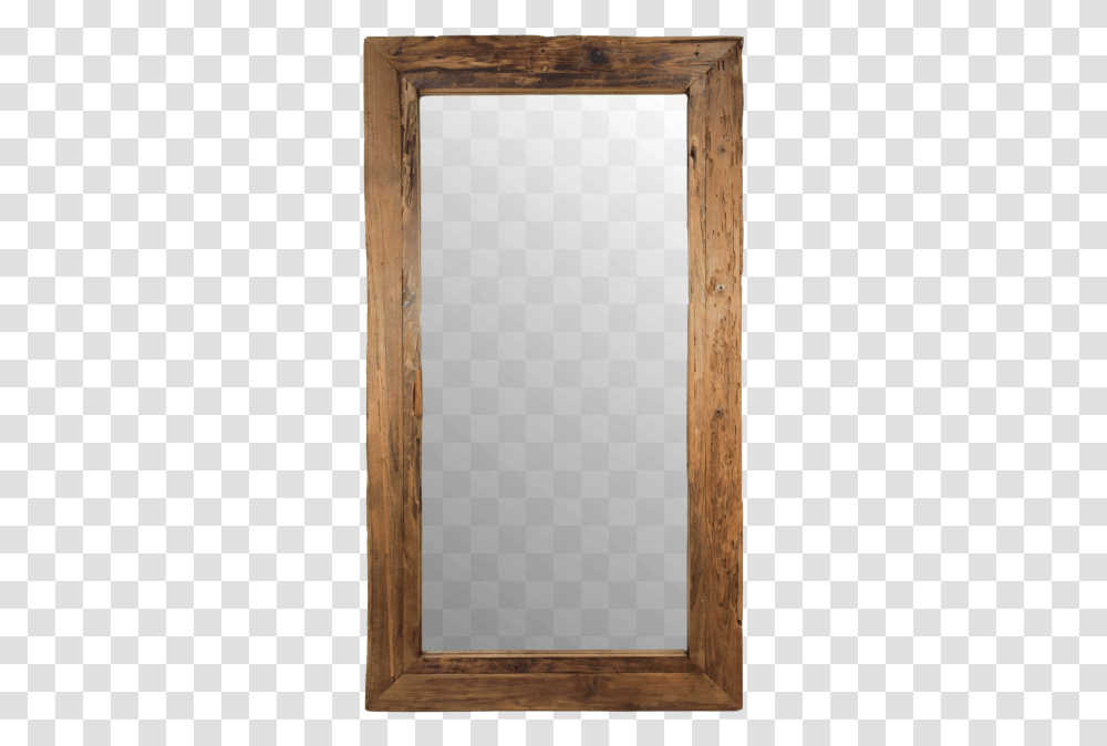 Rustic Framed Wall Mirror Mirror, Wood, Door, Hardwood Transparent Png