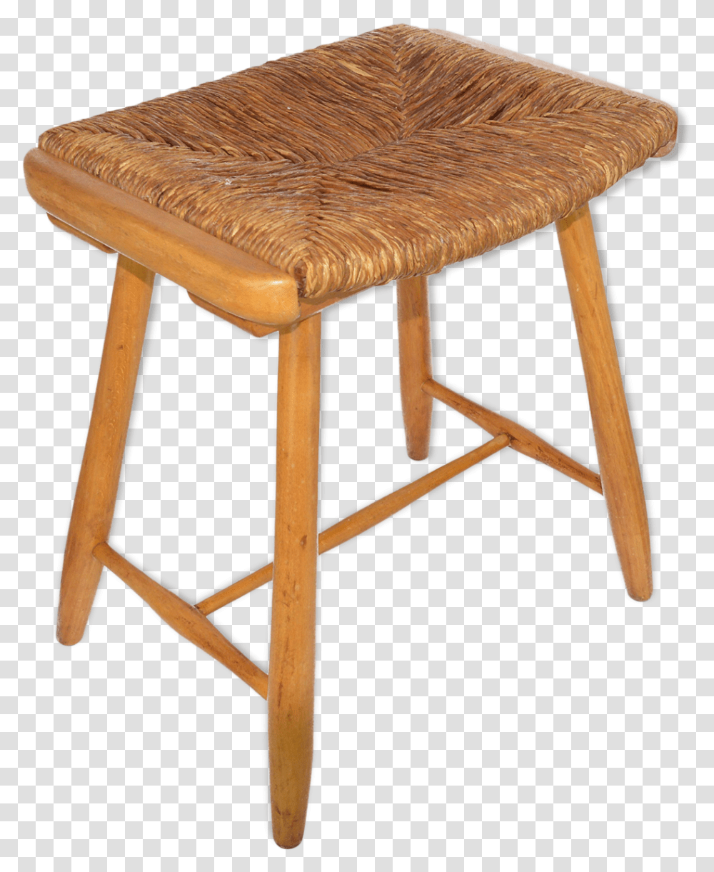 Rustic Stool With Seagrass Seat Poland 1950Src Wood Guitar Stool, Furniture, Bar Stool, Chair Transparent Png