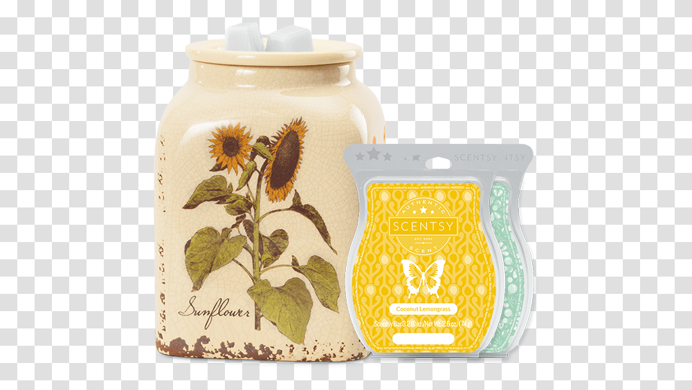 Rustic Sunflower Scentsy Warmer, Jar, Pottery, Pineapple, Fruit Transparent Png