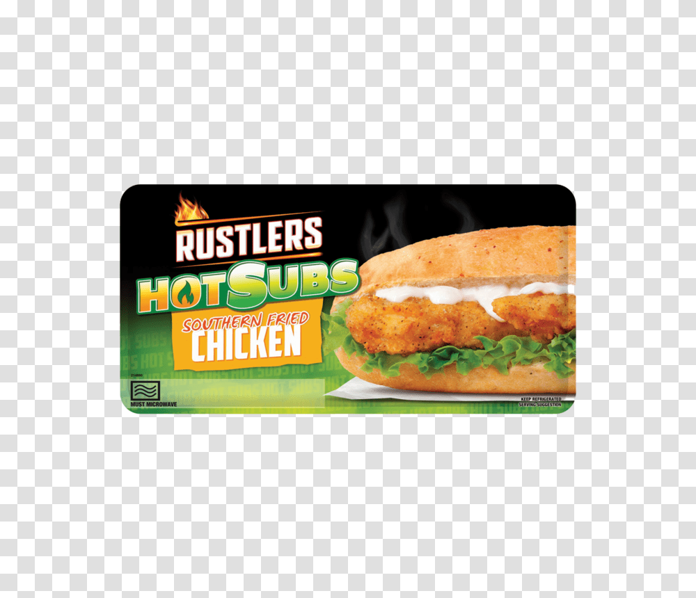 Rustlers Hot Subs Southern Fried Chicken, Burger, Food, Sandwich Transparent Png