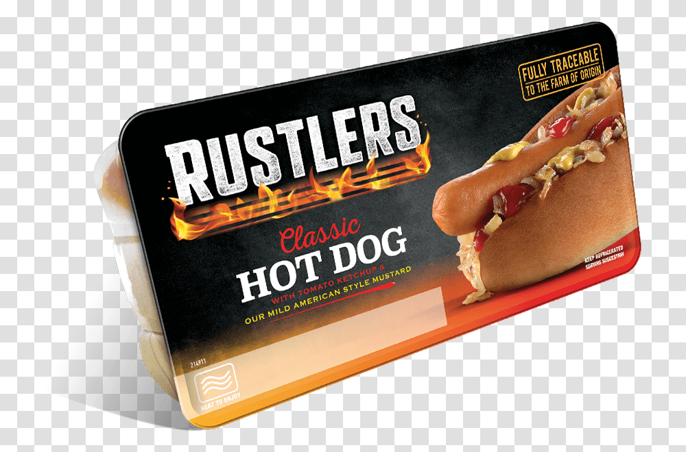 Rustlers Microwave Hot Dog, Food, Advertisement, Paper Transparent Png