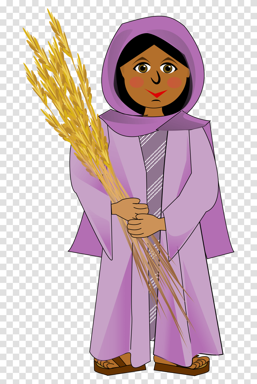Ruth From The Bible Clipart, Apparel, Plant, Scarf Transparent Png