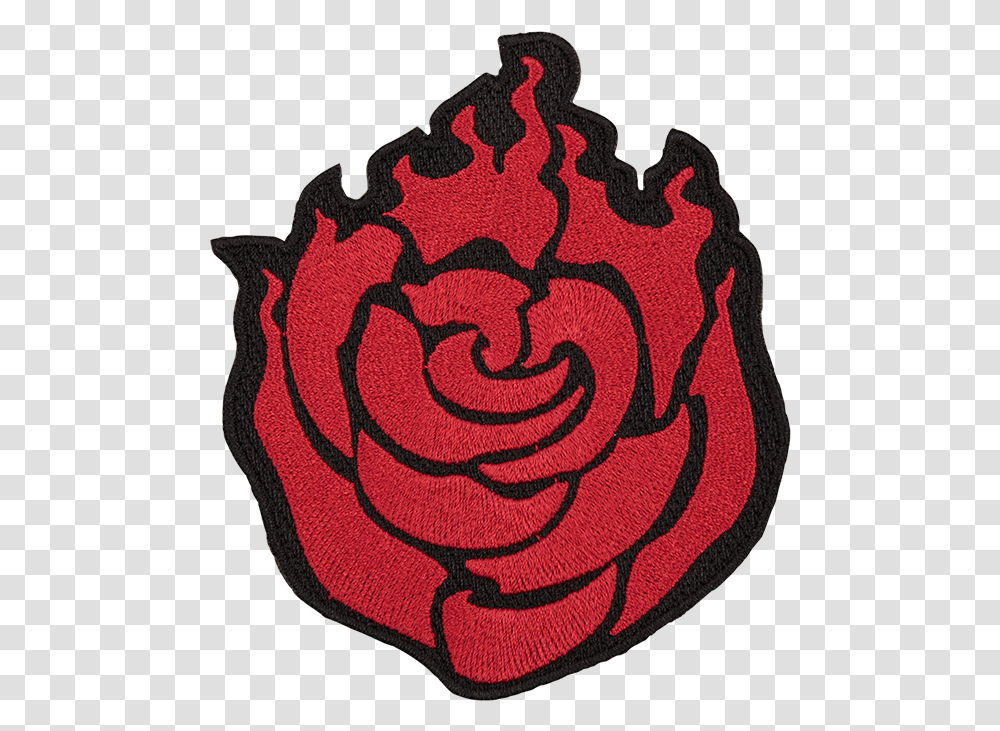Rwby Ruby Rose Emblem Cosplay Patch Clipart Download Rwby Ruby Rose Black And White, Rug, Logo, Plant Transparent Png