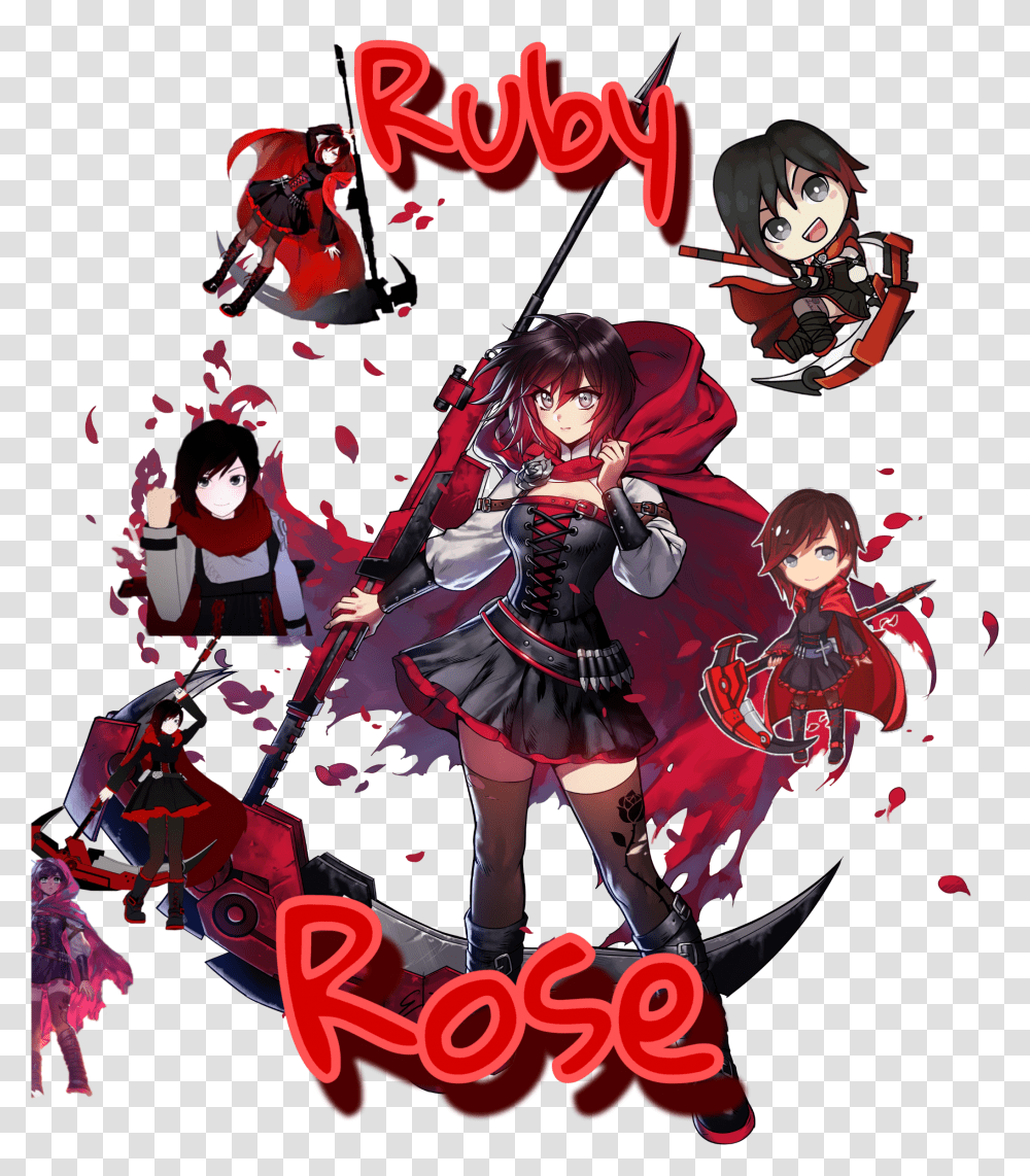 Rwby Rubyrose An Edit Of Ruby Ruby Rose In Rwby, Person, Comics Transparent Png