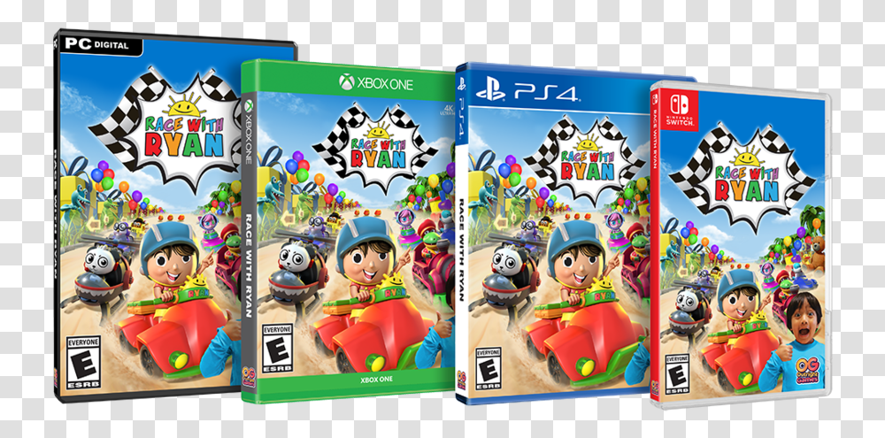 Rwr Us Pc Xb1 Ps4 Ns Nds Race With Ryan Game, Person, Super Mario, Dvd, Disk Transparent Png