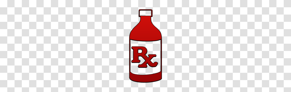 Rx Liquid Prescription Bottle Clipart Image, Ketchup, Food, Pop Bottle, Beverage Transparent Png