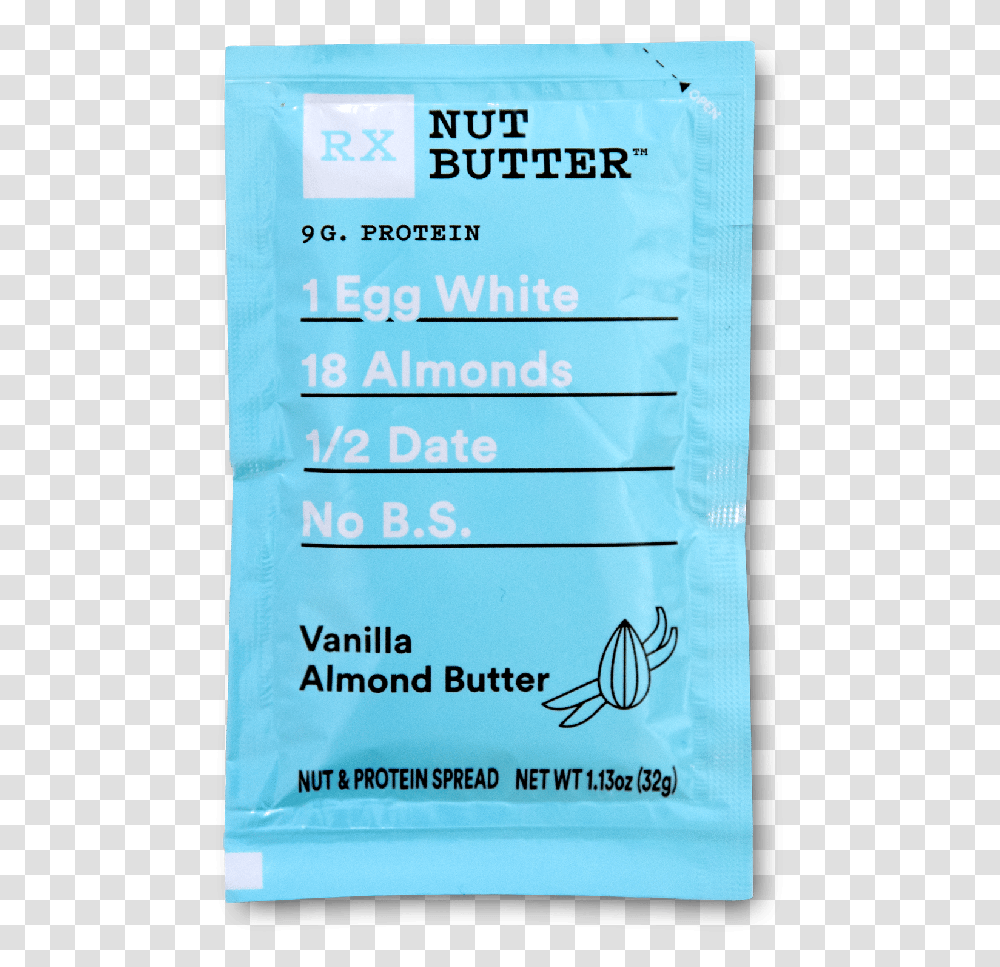 Rx Nut Butter Vanilla Almond Paper, Text, Word, Advertisement, Poster Transparent Png