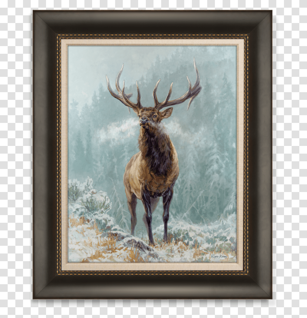 Ryan Kirby Elk In Snow Outdoor Life 2020 Cover Canvas, Antelope, Wildlife, Mammal, Animal Transparent Png