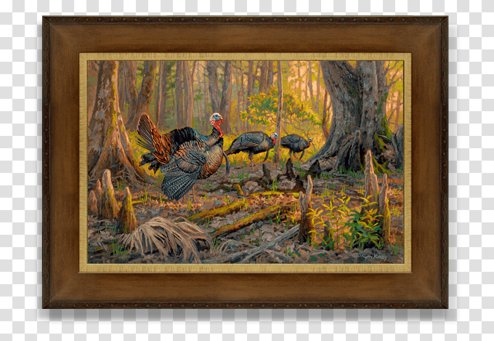 Ryan Kirby Wild Turkey Canvas Print Cypress Sunrise, Bird, Animal, Painting Transparent Png