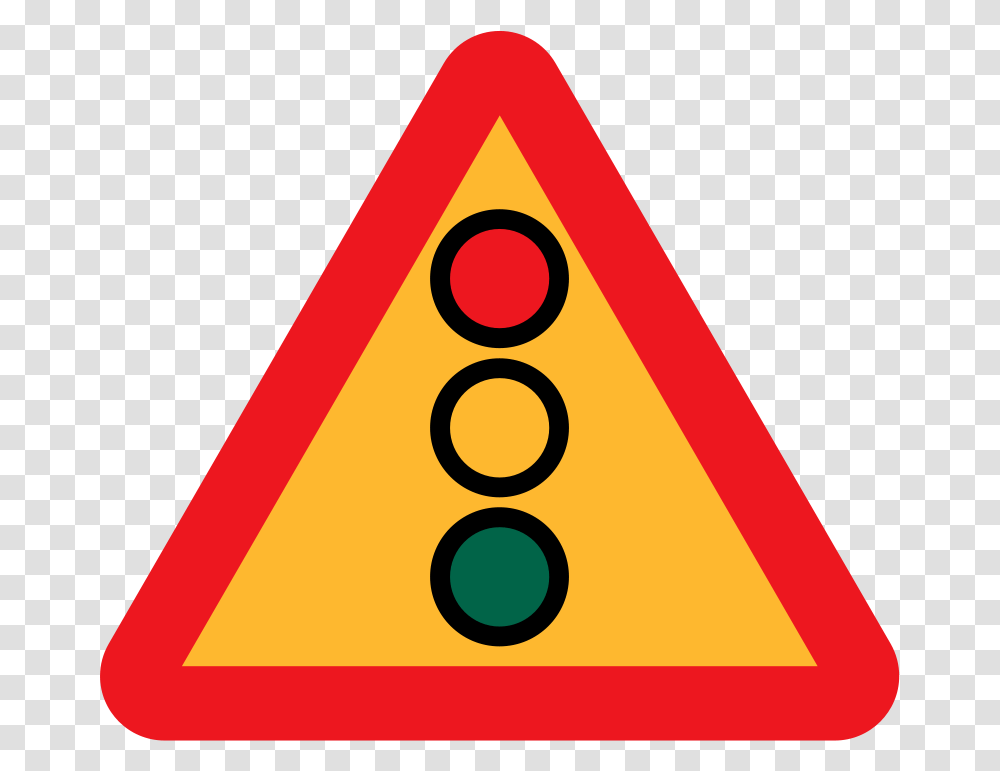 Ryanlerch Traffic Lights Ahead Sign, Transport, Triangle, Road Sign Transparent Png