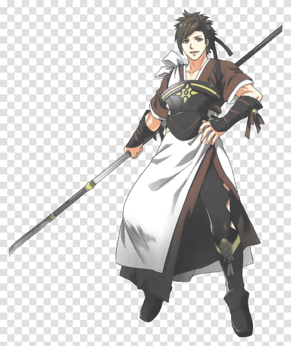 Ryoma Shiro Anime Boy With Spear 386452 Vippng Shiro Fire Emblem, Costume, Person, Clothing, People Transparent Png