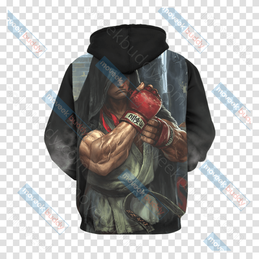 Ryu 3d Hoodie Adesivo Lutador, Person, Human, Hand, Poster Transparent Png