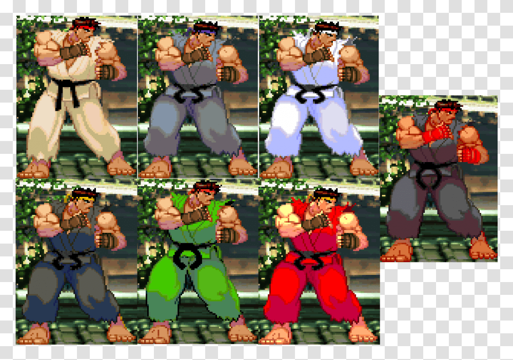 Ryu, Duel, Person, Collage, Poster Transparent Png