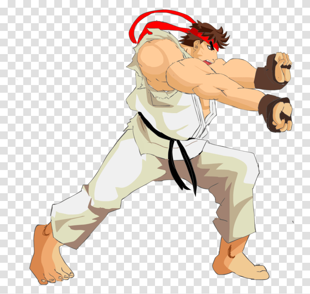 Ryu Hadouken Street Fighter Hadouken Pose, Person, Sport, Helmet, Duel Transparent Png