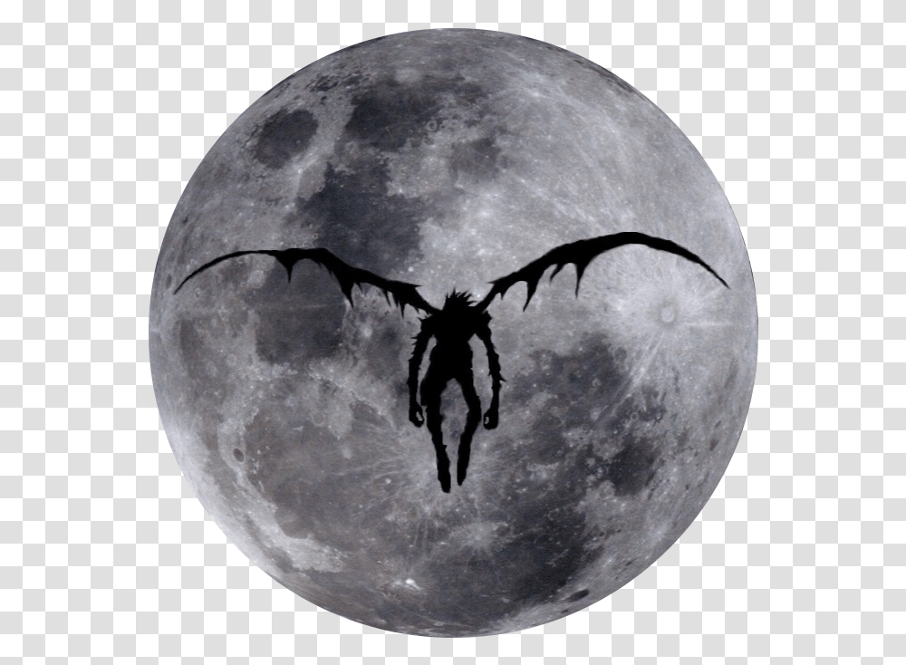 Ryuk Death God Deathgod Dead Deathnote Anime Moon Monst Background Moon, Nature, Outdoors, Outer Space, Night Transparent Png