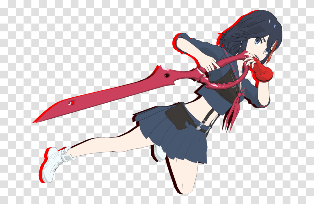 Ryuko Matoi Cartoon Fictional Character Weapon Anime Ryuko Kill La Kill Mmd, Person, Duel, Sword, Blade Transparent Png