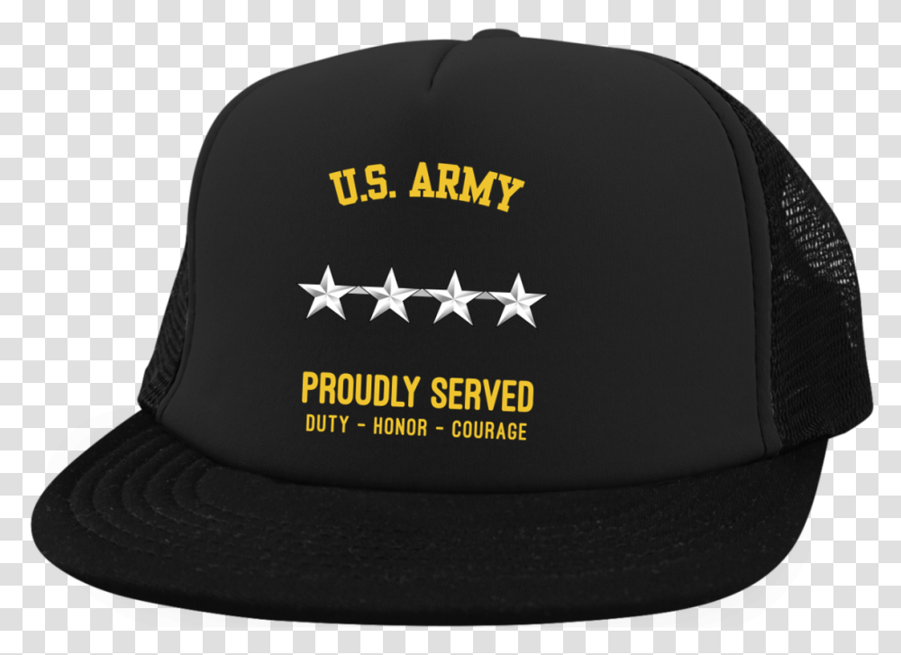 S Army 0 10 Gen General 4 Star Officer Rank District Baseball Cap, Apparel, Hat Transparent Png