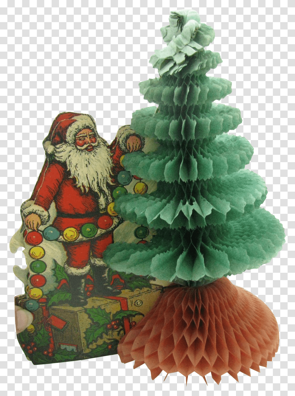 S Beistle Honeycomb Tree With Santa Ruby Lane Christmas, Plant, Ornament, Christmas Tree Transparent Png