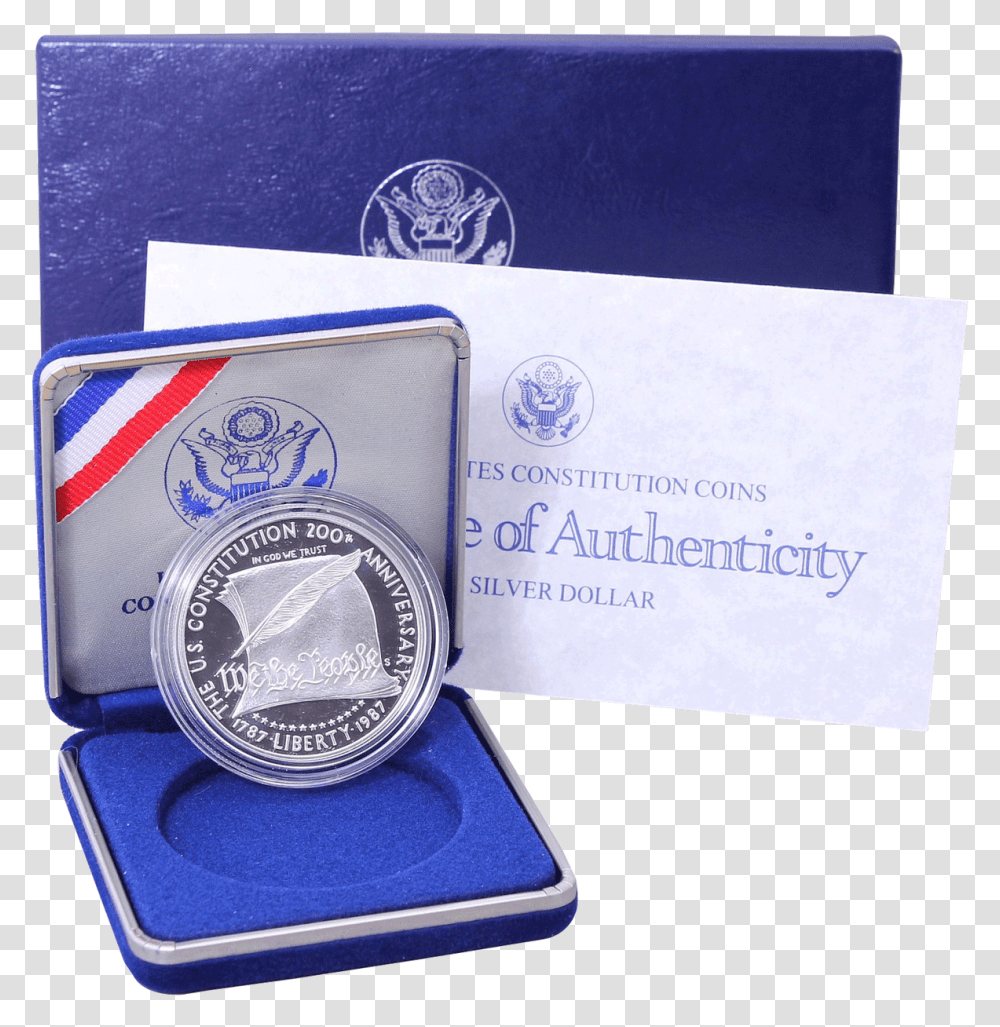S Constitution Bicentennial Proof Commem 90 Silver Silver, Wristwatch, Coin, Money Transparent Png