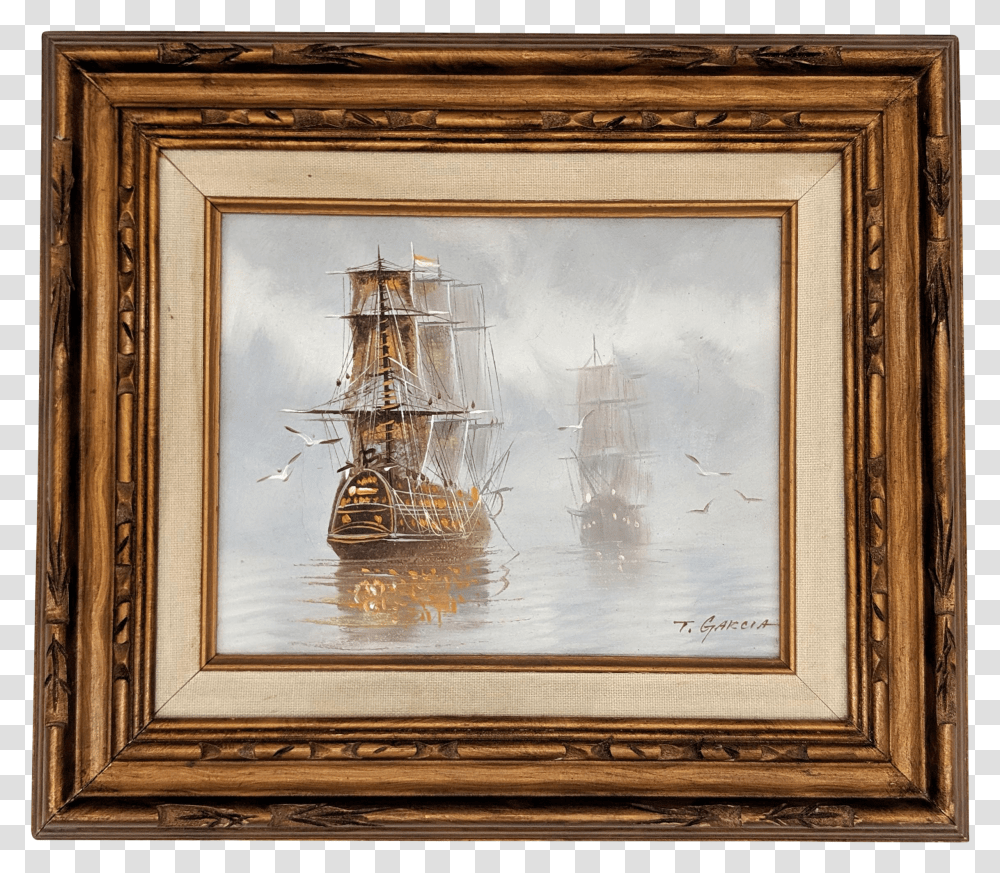 S Framed Nautical Ship Oil Painting By T Clipper Transparent Png