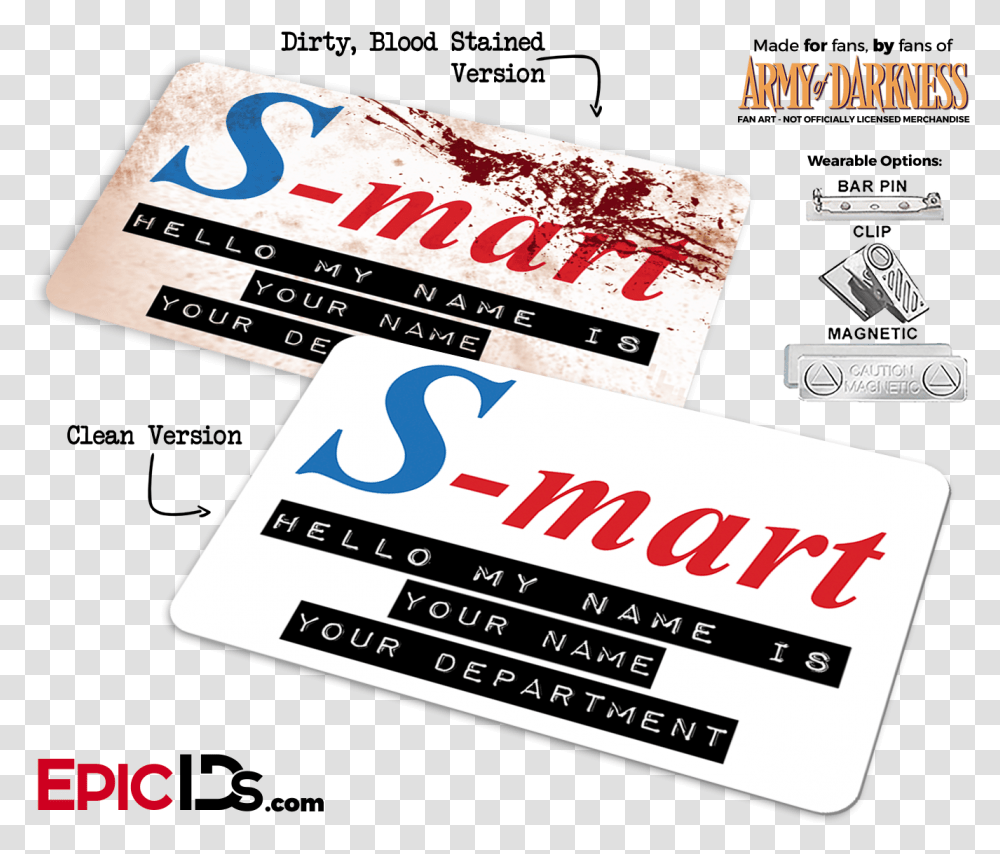 S Mart Army Of Darkness Evil Dead S Mart Tag, Paper, Business Card Transparent Png