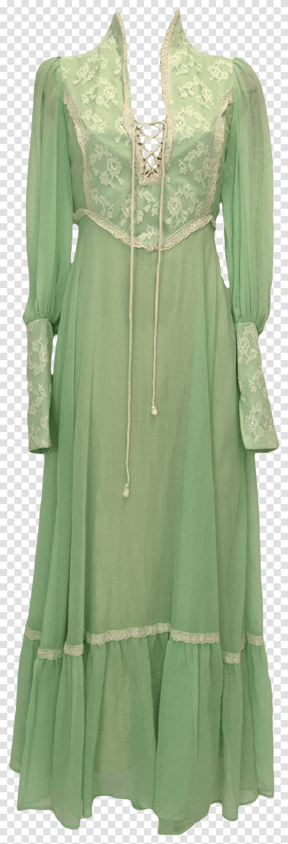S Mint Green And Lace Prairie Dress One Piece Garment, Cape, Long Sleeve, Fashion Transparent Png