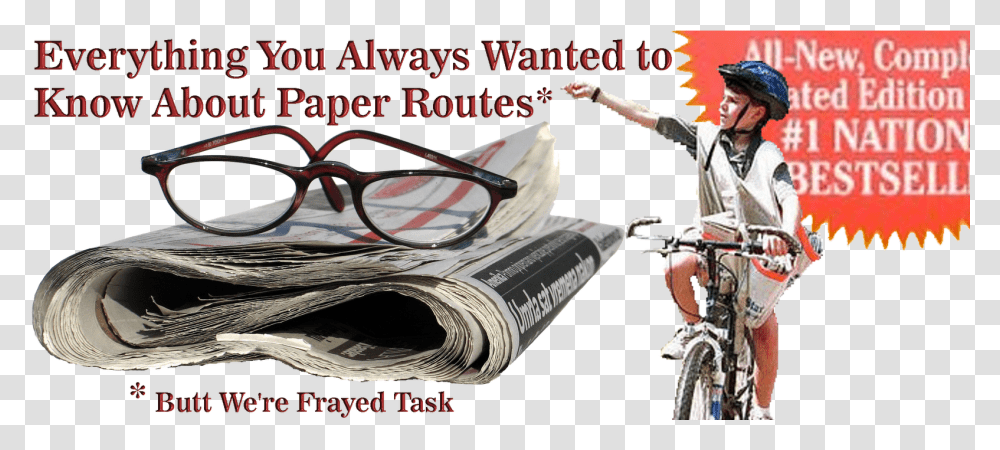 S N A P E R H D So You Want To Deliver Newspapers News Paper, Person, Glasses, Accessories, Text Transparent Png