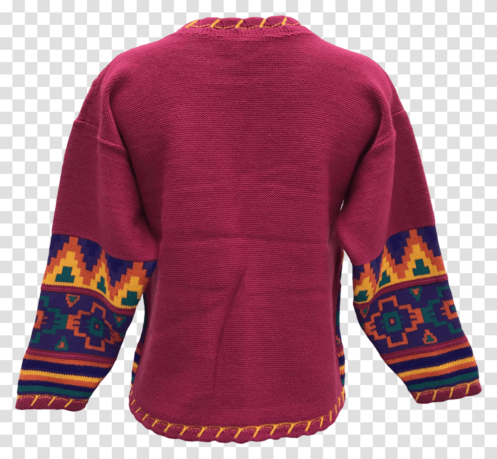 S Pink Cable Knit Sweater With Multicolor Geometric Cardigan, Apparel, Sweatshirt, Long Sleeve Transparent Png
