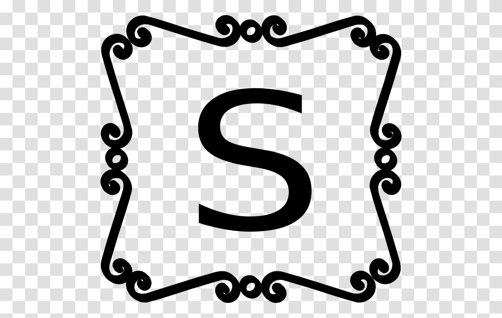 S Scroll Border Clip Art, Number, Stencil Transparent Png