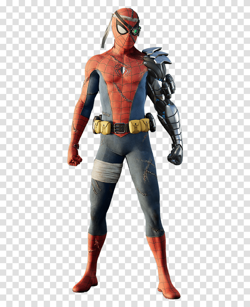 S Spider Man Wiki Cyborg Spider Man Suit, Person, Helmet, Costume Transparent Png