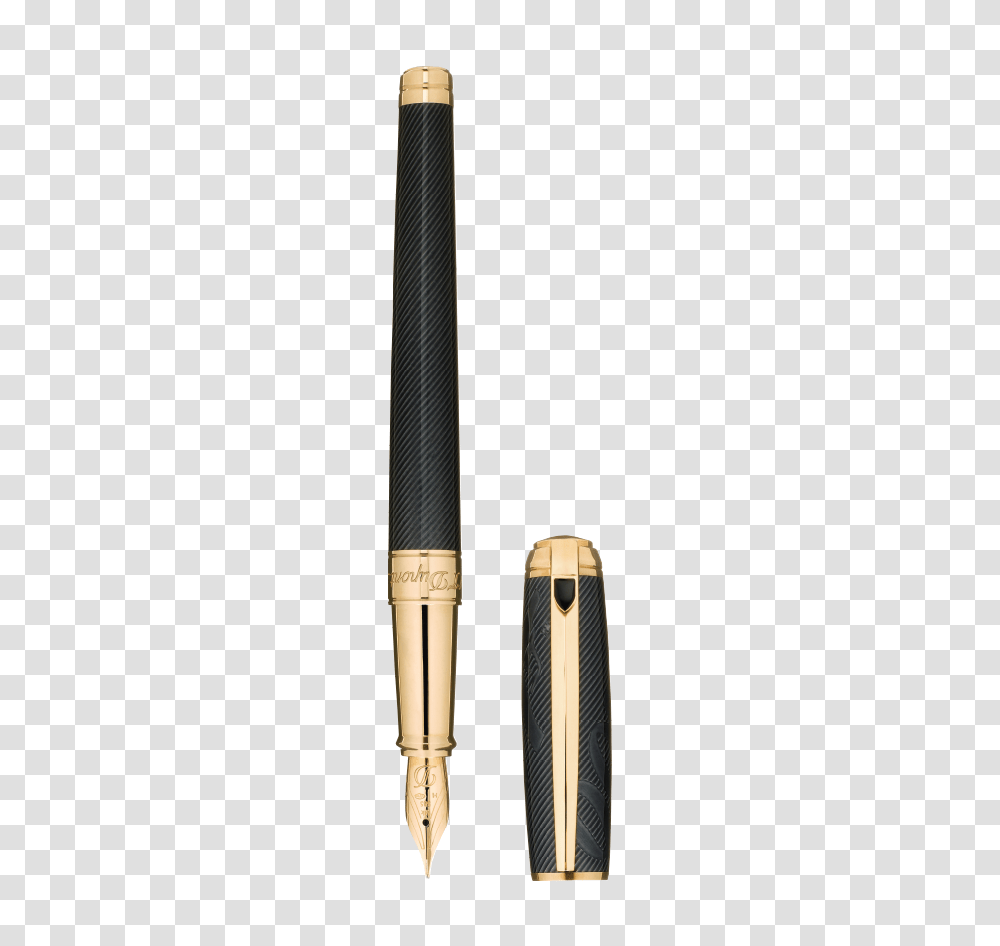 S T Dupont New Line D Gold And Black Lacquered Fountain Pen, Stick, Cane, Baton, Leisure Activities Transparent Png