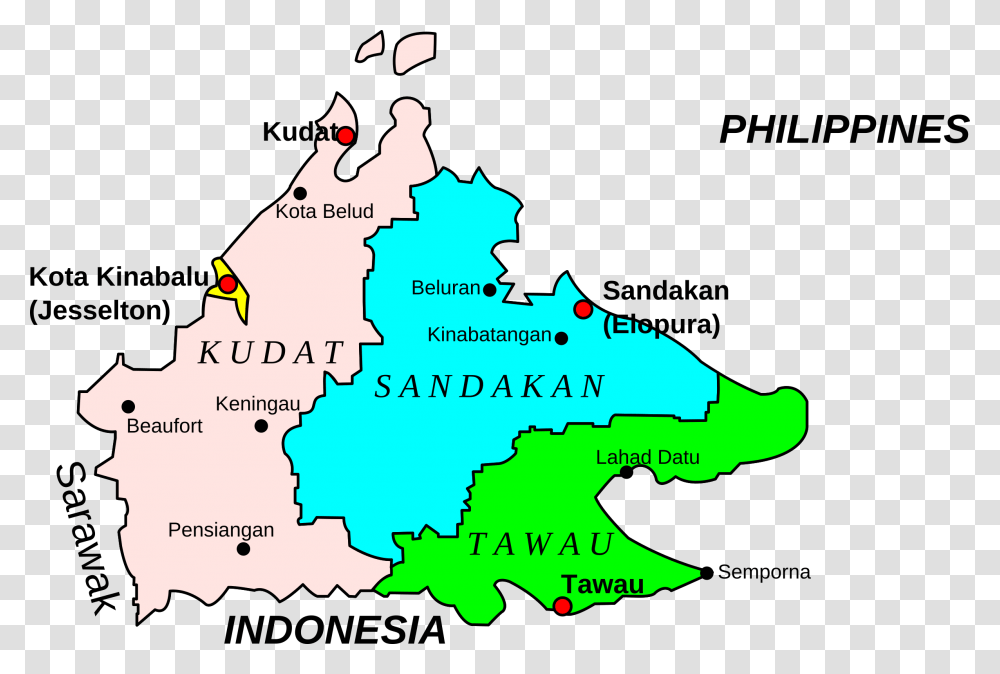 Sabah Map, Plot, Diagram, Atlas Transparent Png