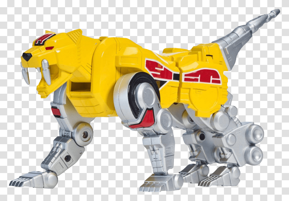 Saber Tooth Tiger Power Rangers Mighty Morphin Yellow Ranger Zord, Toy, Robot Transparent Png