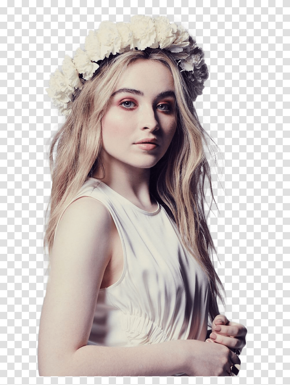 Sabrinacarpenter White Bright Cute Sweet Flower, Person, Female, Blonde Transparent Png