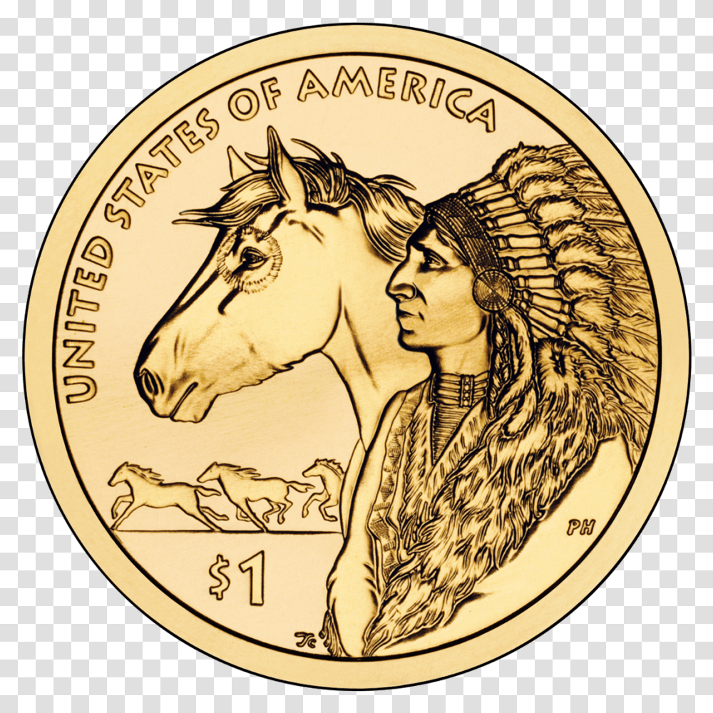 Sacagawea Dollar Reverse Native American Dollar Coins, Money, Person, Human Transparent Png