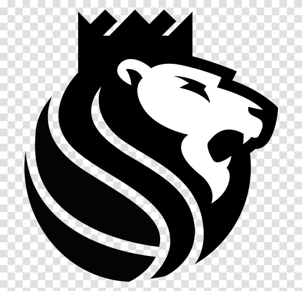 Sacramento Kings Lion Logo Black And White Sacramento Kings Alternate Logo, Animal, Stencil, Bird, Label Transparent Png
